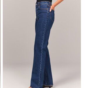 NWT Abercrombie & Fitch The 90's Straight Ultra High Rise Jeans 30 10 Long